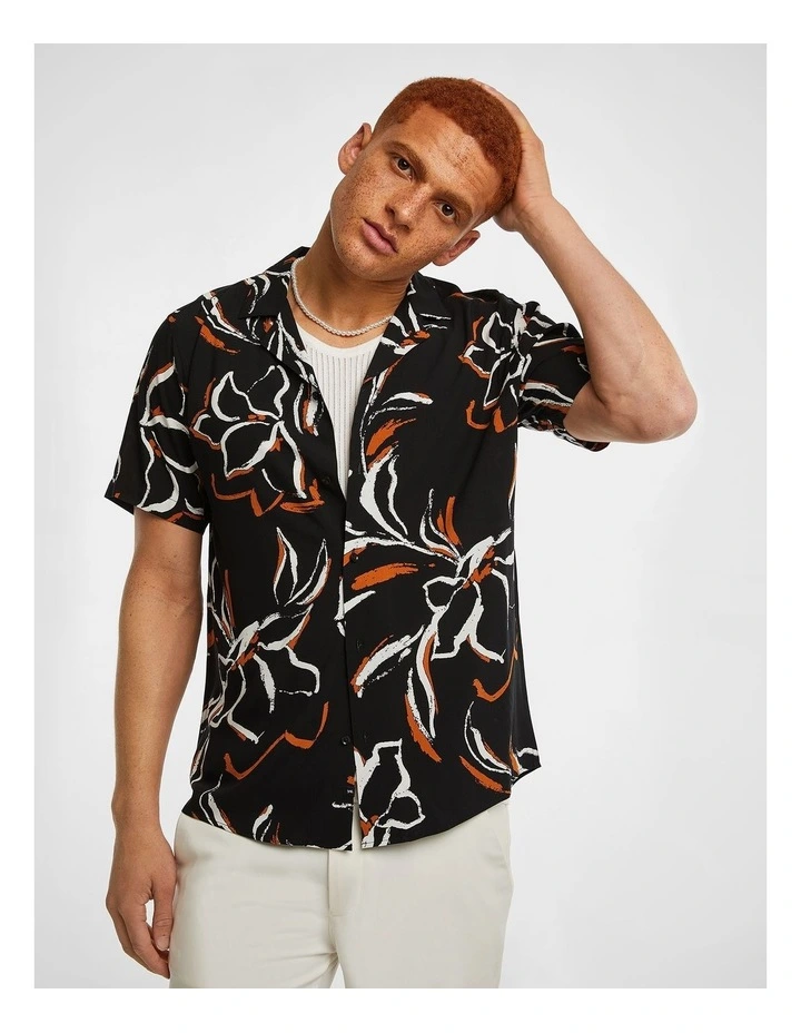 Ruben Floral Print in Black
