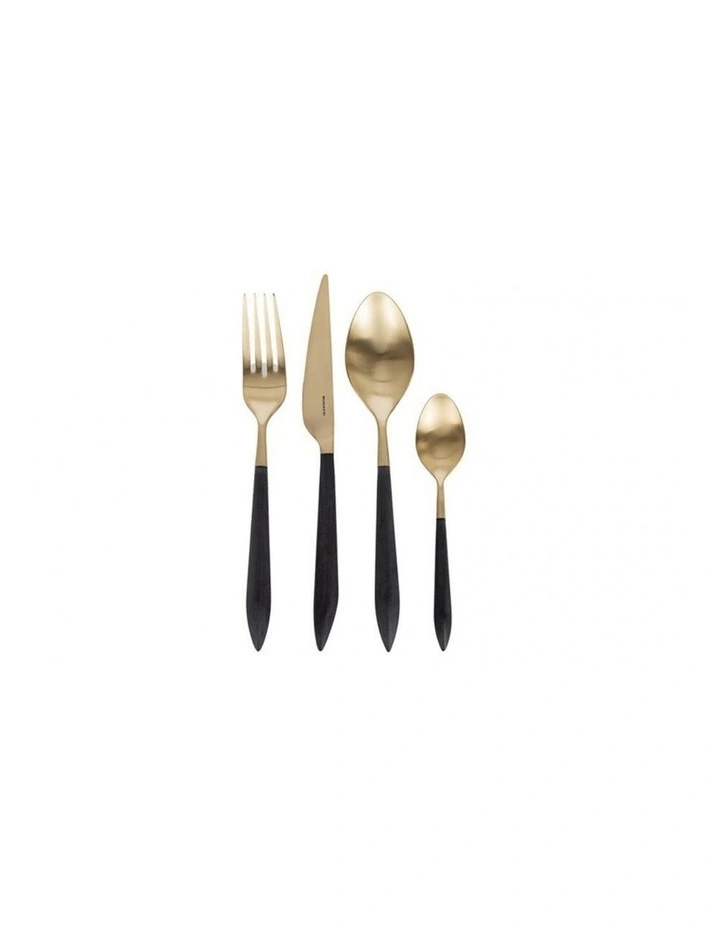 Ares Black/Gold 24-piece Cutlery Set