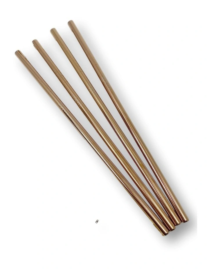 Extra Long Straight Straws in Rose Gold
