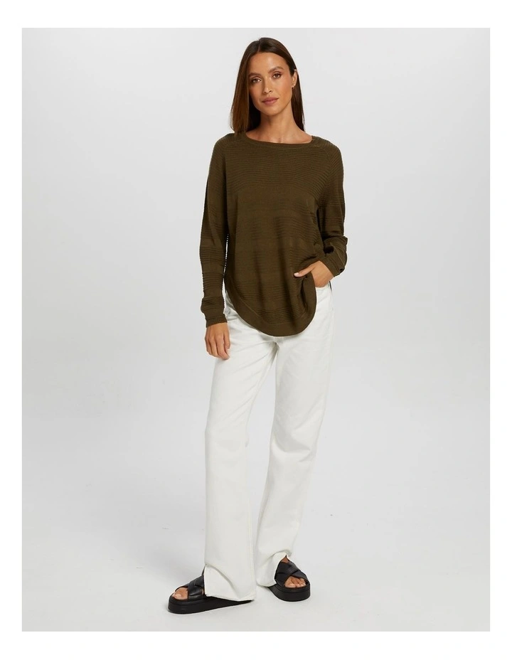 Caviar Knit Jumper in Dark Olive