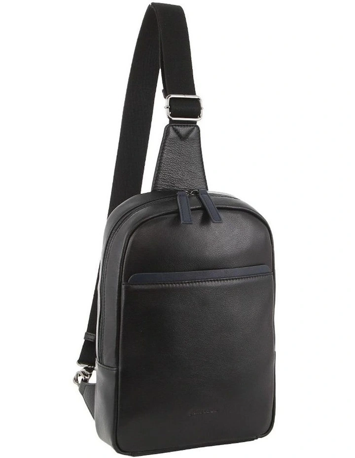 Leather Business Laptop Bag in Black