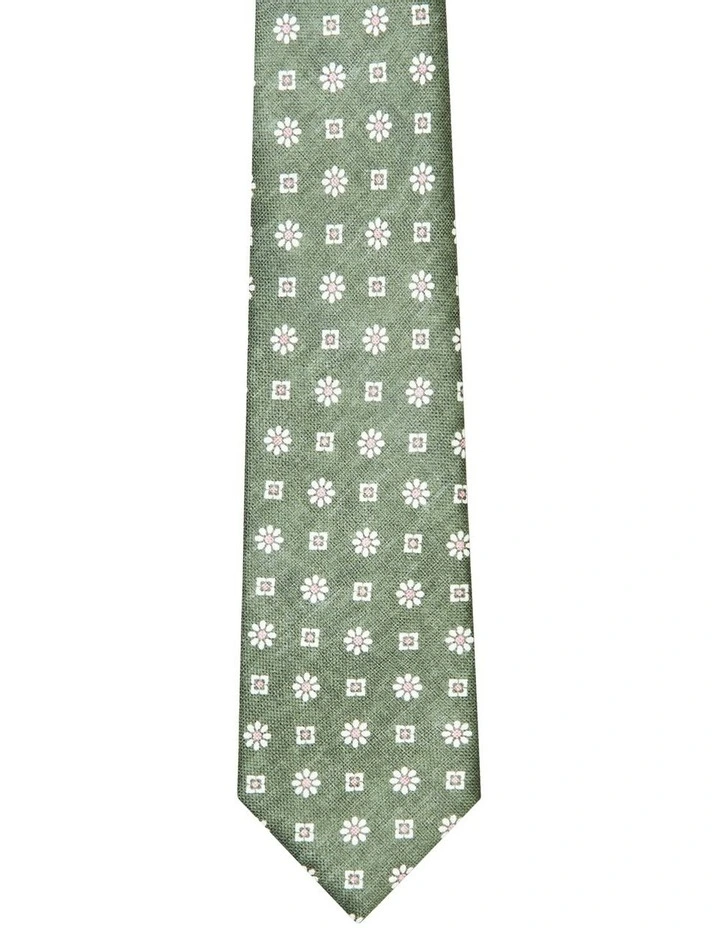Floral Tie in Green