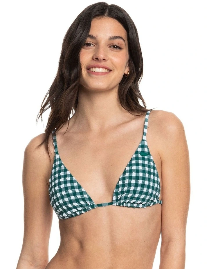 The Plaid Pulse Tiki Tri Bikini Top in Pirouette