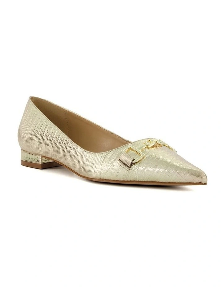 Haydenne Pointed Ballet Flat in Gold