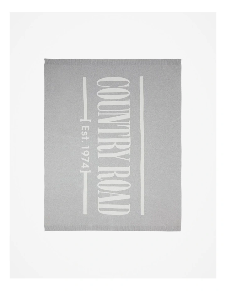 Organically Grown Cotton Heritage Knit Throw in Grey Marle