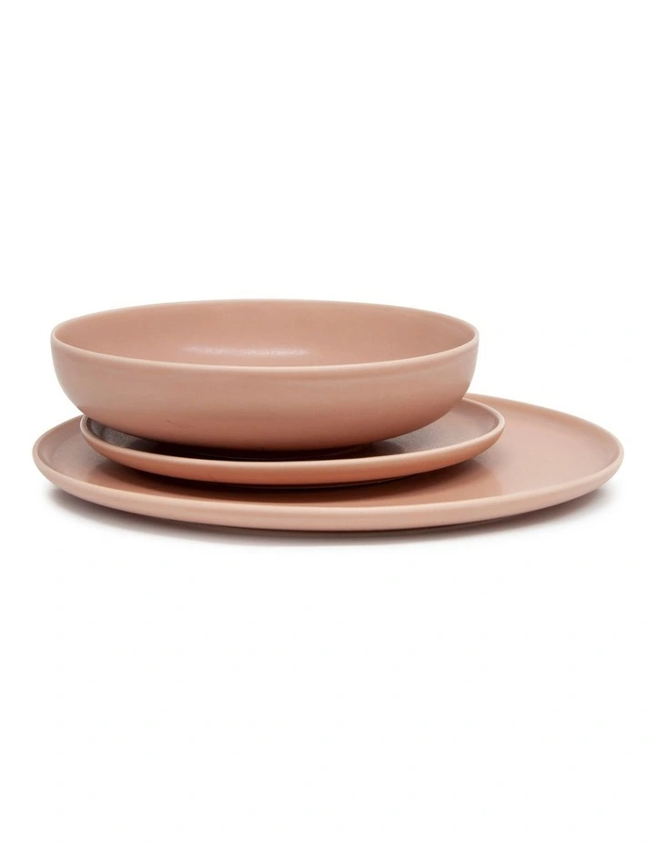 Hue 12 Piece Dinner Set Blush Pink