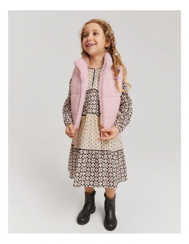 Reversible Faux Fur Vest in Mineral Pink