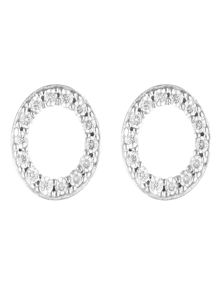 Reflection Enamel Stud Earrings in Silver/White