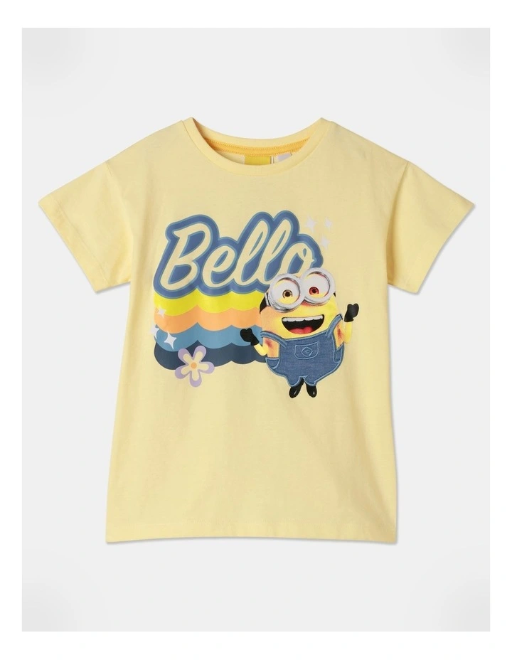 Despicable Me Denim Applique T-Shirt in Light Yellow