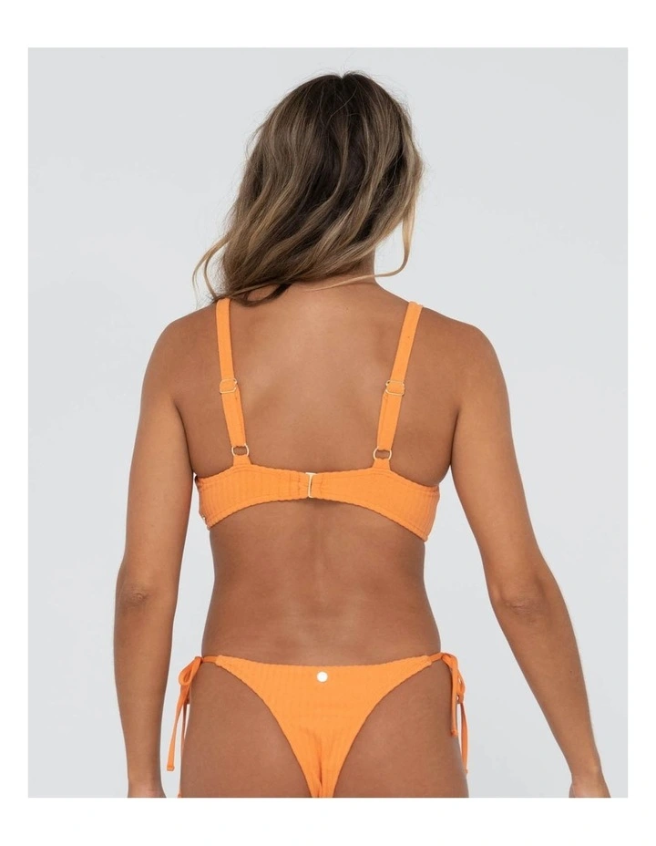 Lucky V-Neck Bralette Bikini Top in Orange