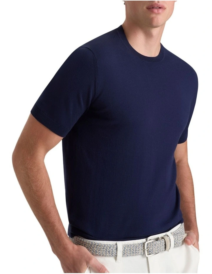 Elba Knit Tee in Navy