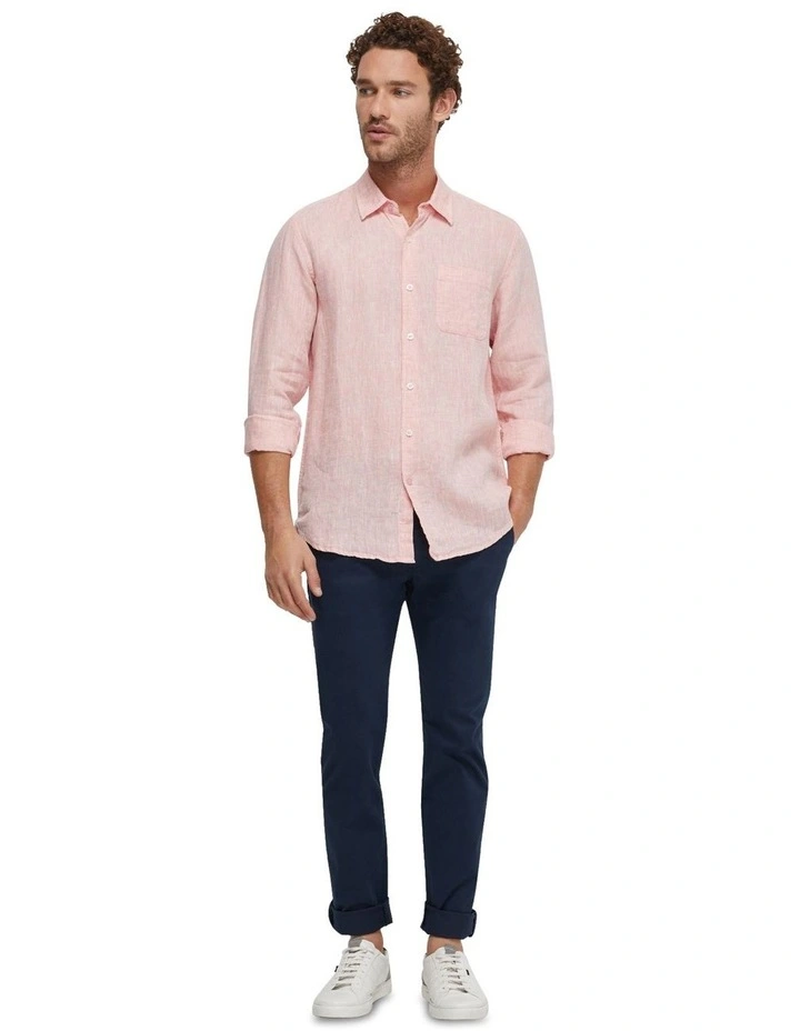 Holloway Pure Linen Shirt in Tangerine