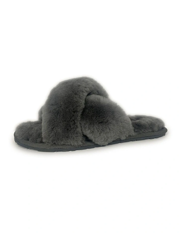 Women Sheepskin Wool Brighton Slippers Grey