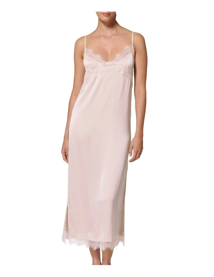 Satin Secrets Long Nightdress in Pink