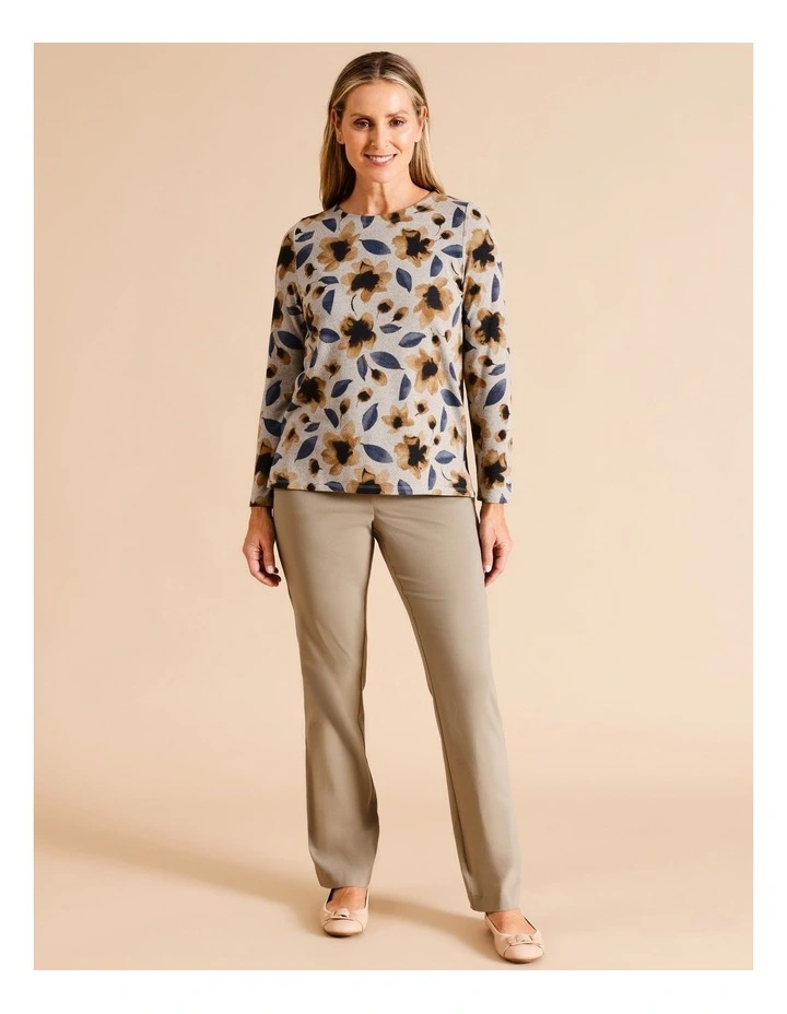 Sustainable Viscose Blend Wardrobe Staple Straight Full Length Pant In Stone