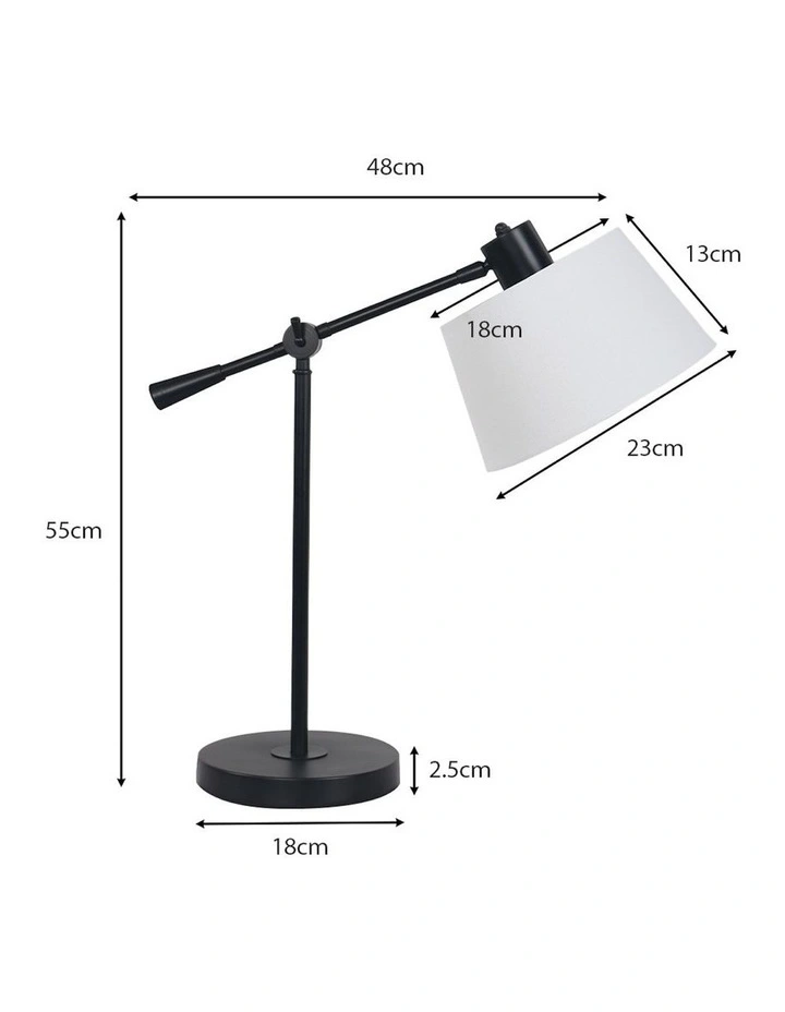 Adjustable Metal Table Lamp in Black