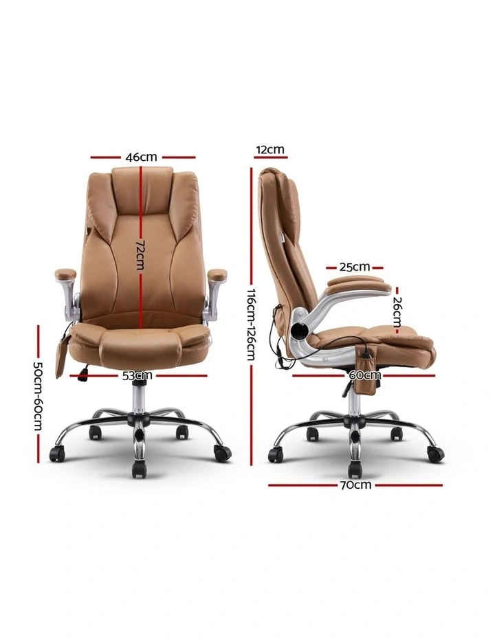 Massage Office Chair Gaming Chair Computer Desk Chair 8 Point Vibration Espresso