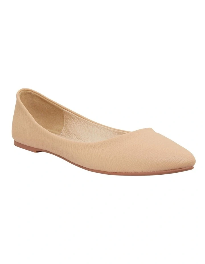 Reuben Nude Lizard Flat Shoes