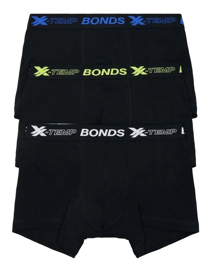X-Temp Trunks 3 Pack in Black