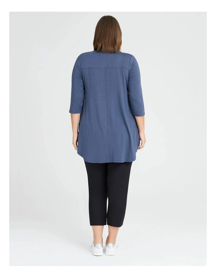 Bamboo Base 3/4 Sleeve Top in Storm Grey