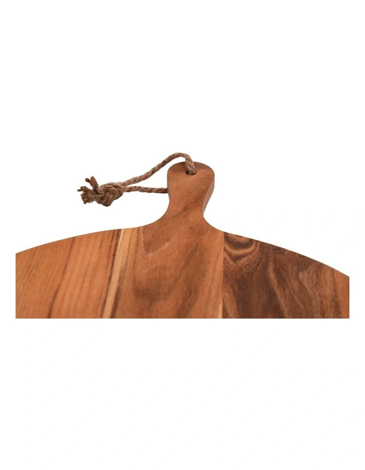 Teak Paddle Board Round 51x40cm in Natural Wood