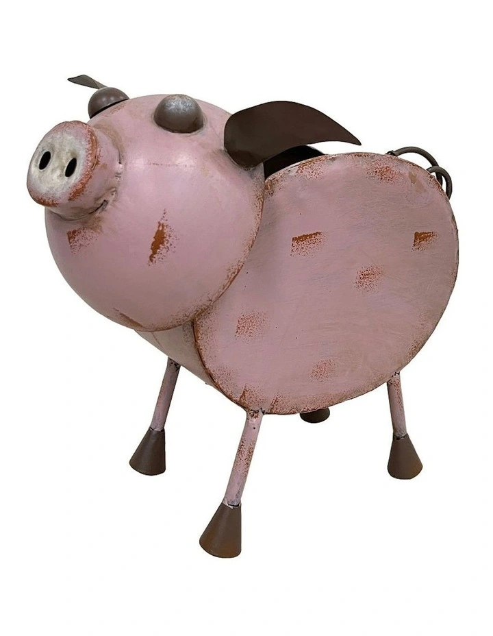 Pig Planter for Garden in Pink
