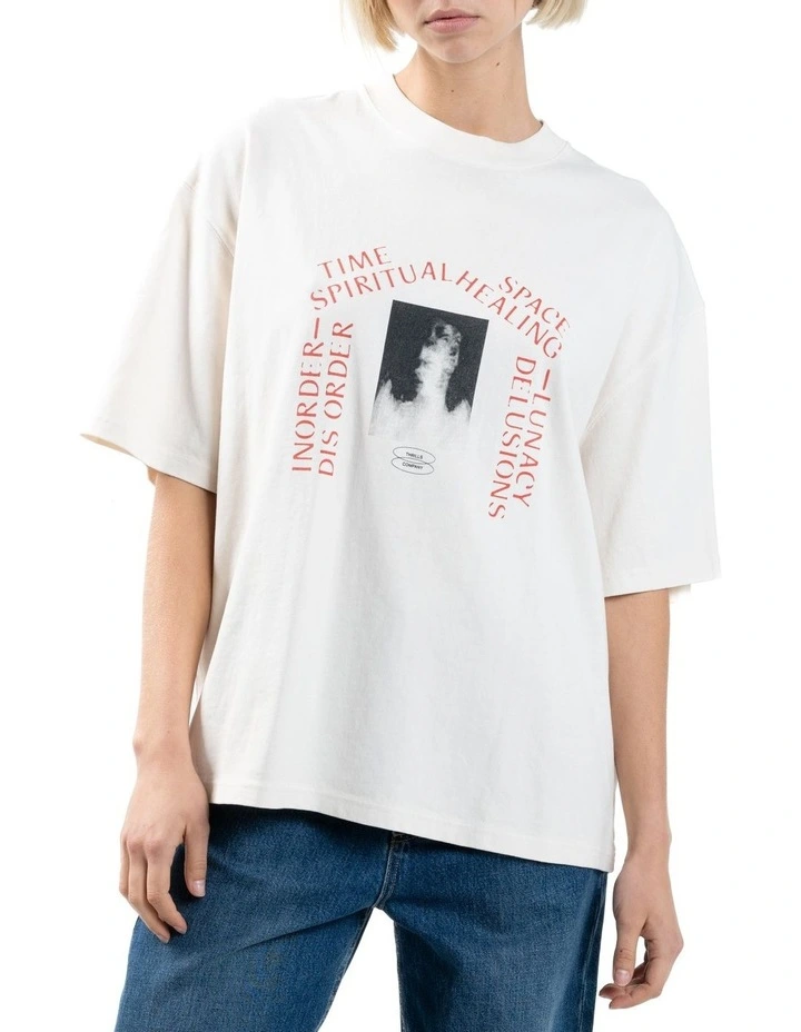 Healing Delusions Oversized Tee in Heritage White
