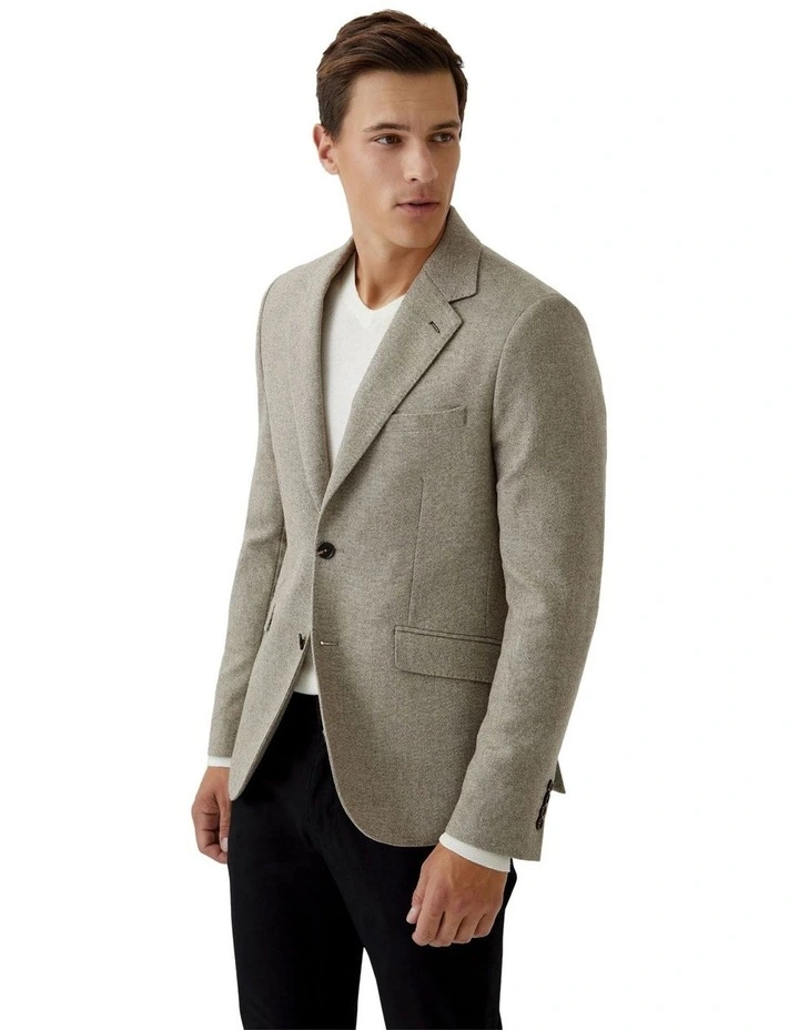 Blake Wool Rich Blazer in Tan