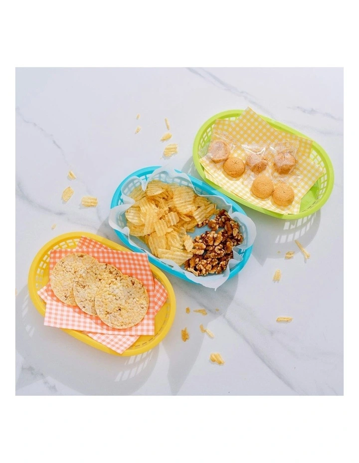 Cook Easy Set of 3 Oval Plastic Snack Baskets in Yellow