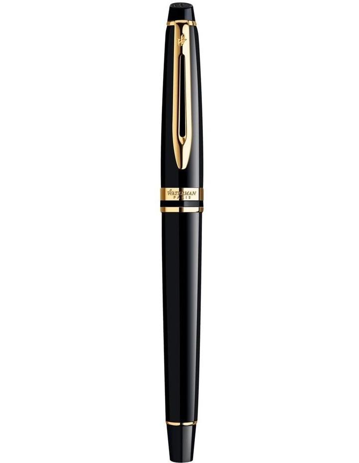 Waterman Expert Fountain Pen in Black Gold Trim