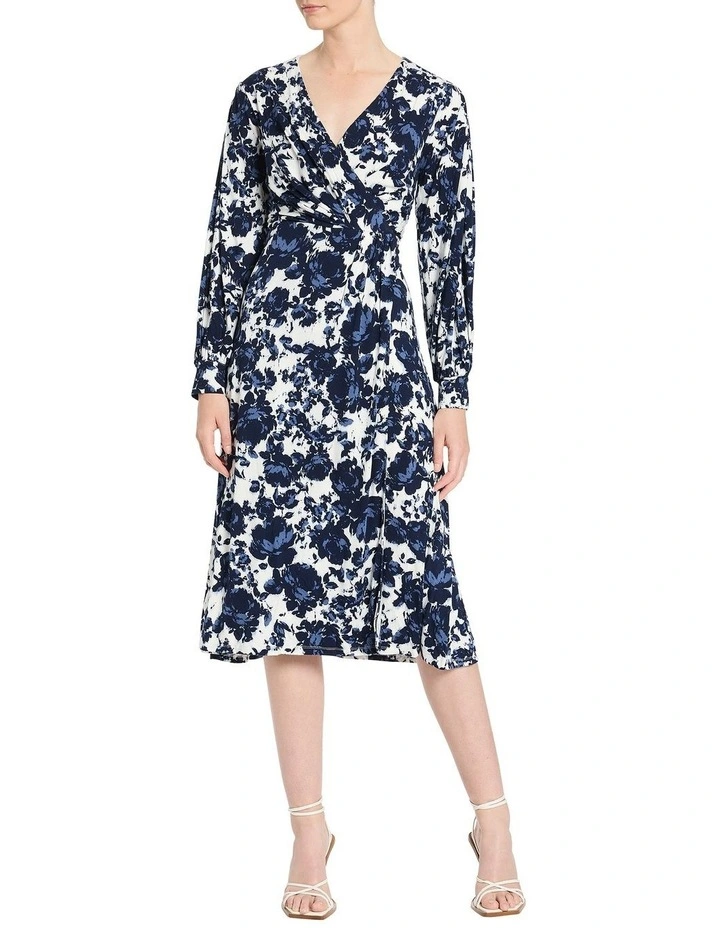 Vivienne Jersey Dress in Ivory Multi