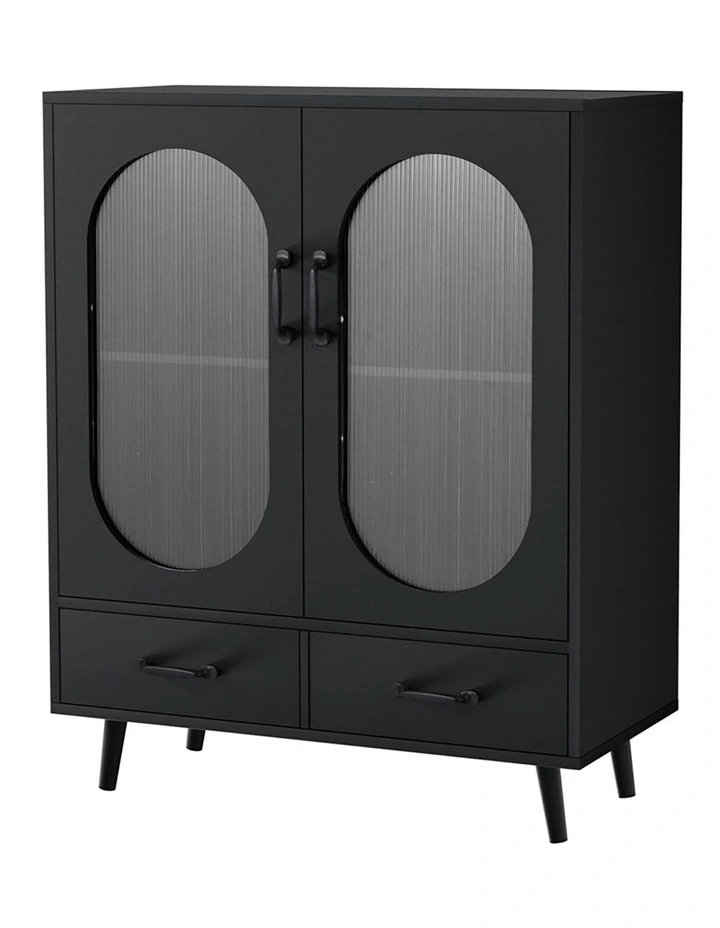 Double Doors Buffet Sideboard in Black