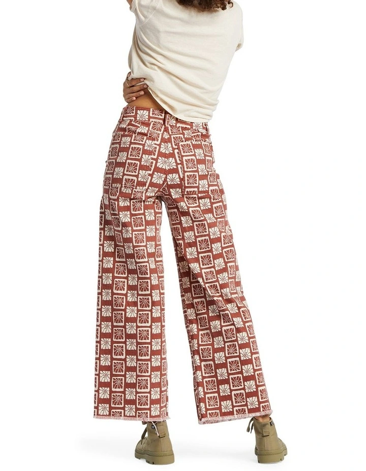 Free Fall Print Pants in Deep Sienna
