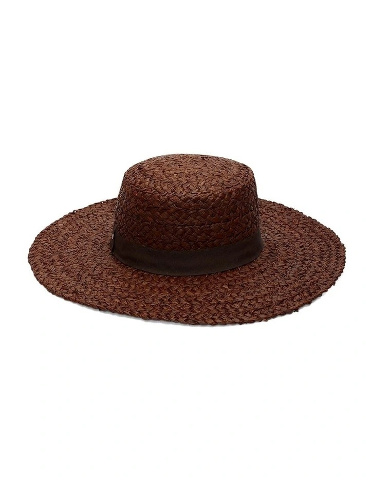 Tibooburra Boater Hat in Walnut