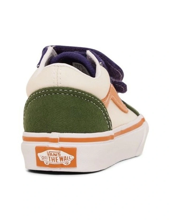 Old School V Twill Youth Sneakers in Light Blue