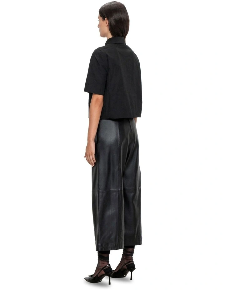 Soft Leather Culottes in Black