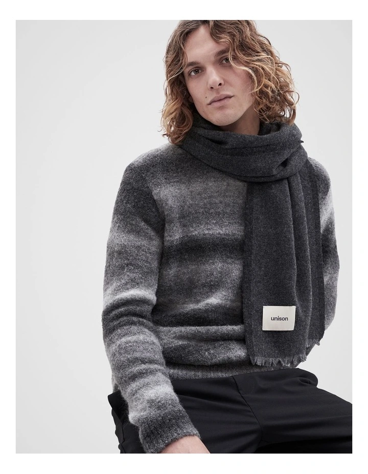 Herringbone Scarf in Charcoal