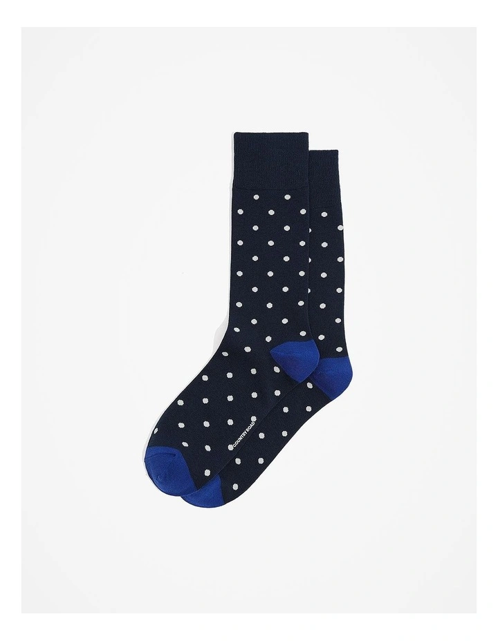 Spotted Socks in Navy
