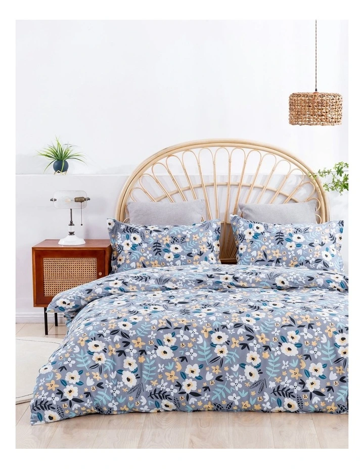 Cotton Quilt Cover Set in Alice Grey