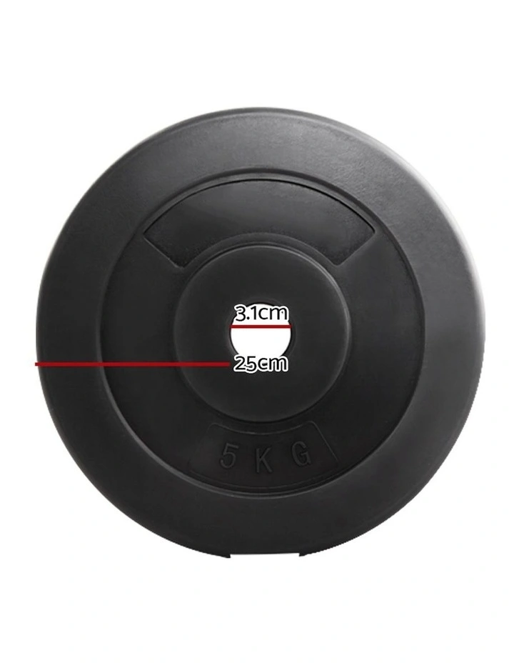 2X 5KG Barbell Plates in Black
