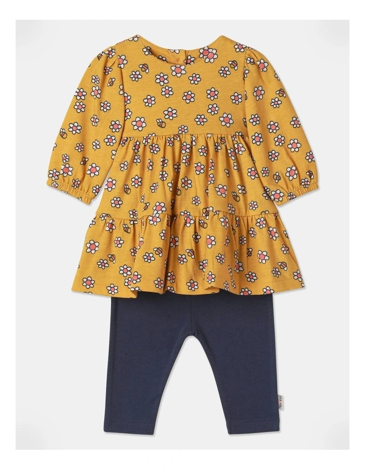 Marigold Knit Top And Rib Pant Set in Mustard