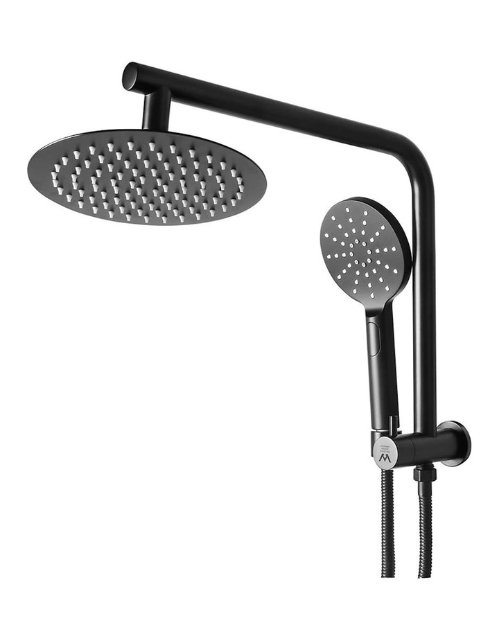 Round Brass Taps Shower Head Set in Black