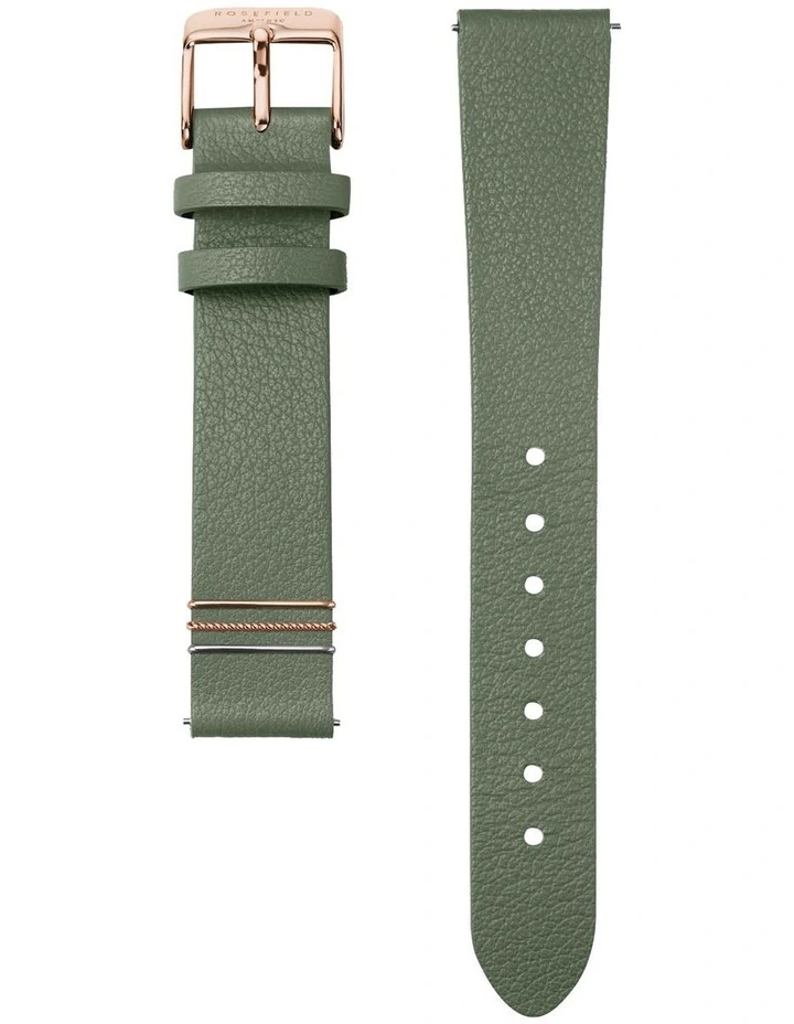 The West Village Olive Green Leather Analog Watch WFGG-W85