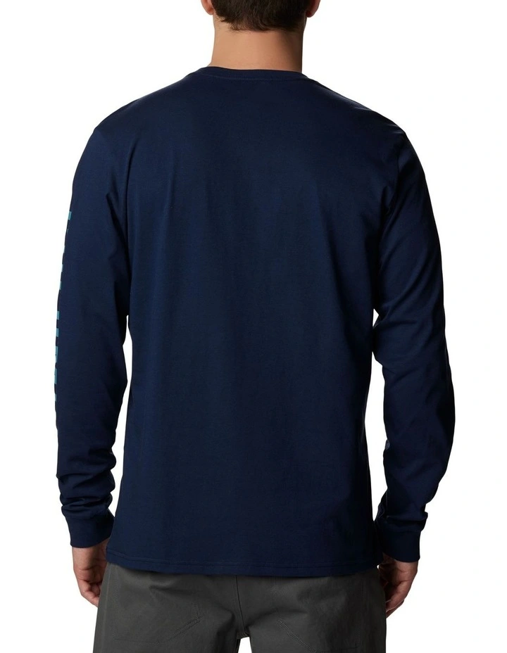 Rockaway River Graphic Long Sleeve Tee in Coll Navy
