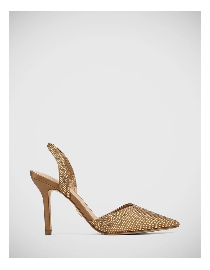 Quannah Satin Slingback in Bronze