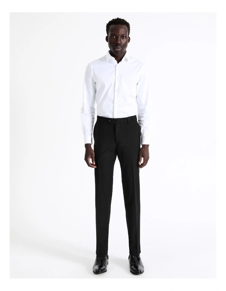 Tailored Twill Suit Pant in Black