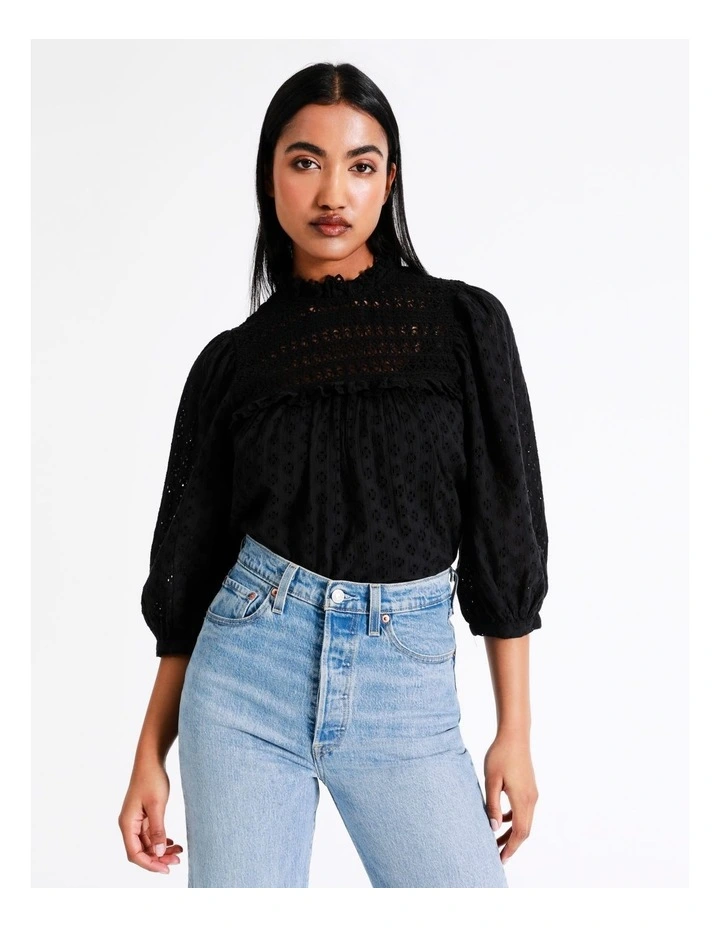 Stara Cotton Top in Black