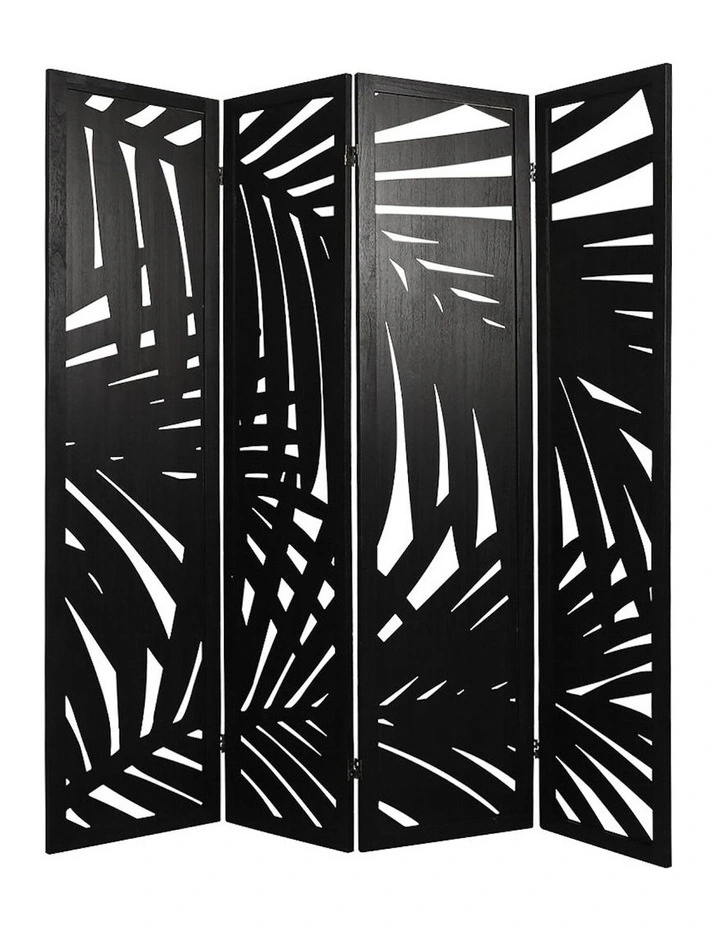 4 Panel Room Divider in Black