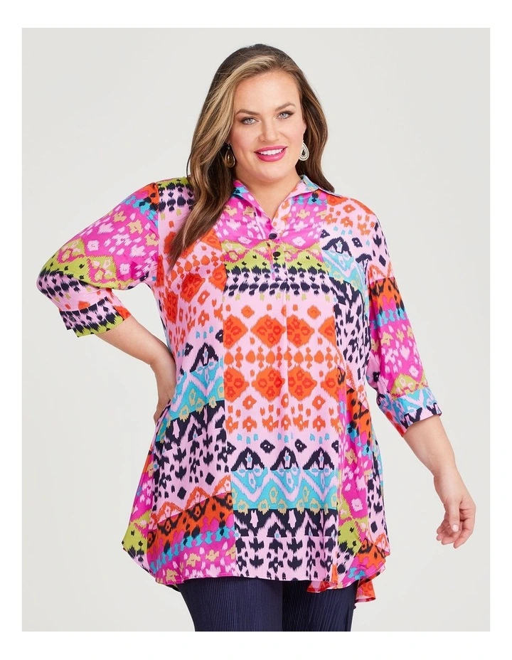 Ikat Natural Tunic in Print