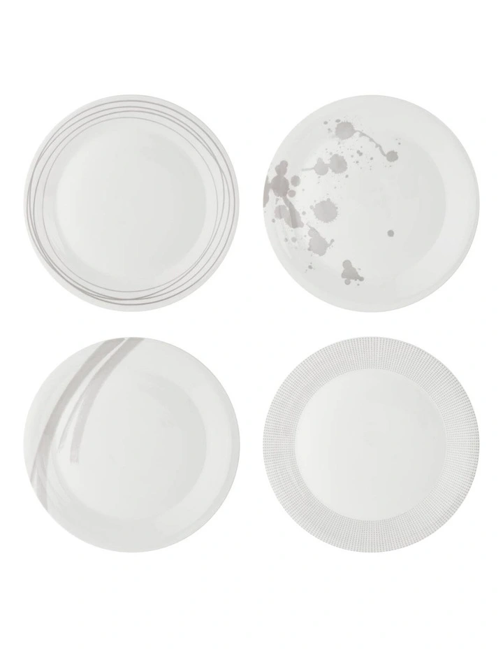 Pacific 28cm Assorted Set of 4 Plates Stone
